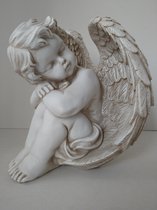G. Wurm | zittende engel (rechts) | 20x21x16 cm | wit