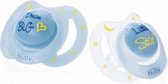 NUBY Glow in the dark - Blauw - Speen - 6-36m - Set van 2