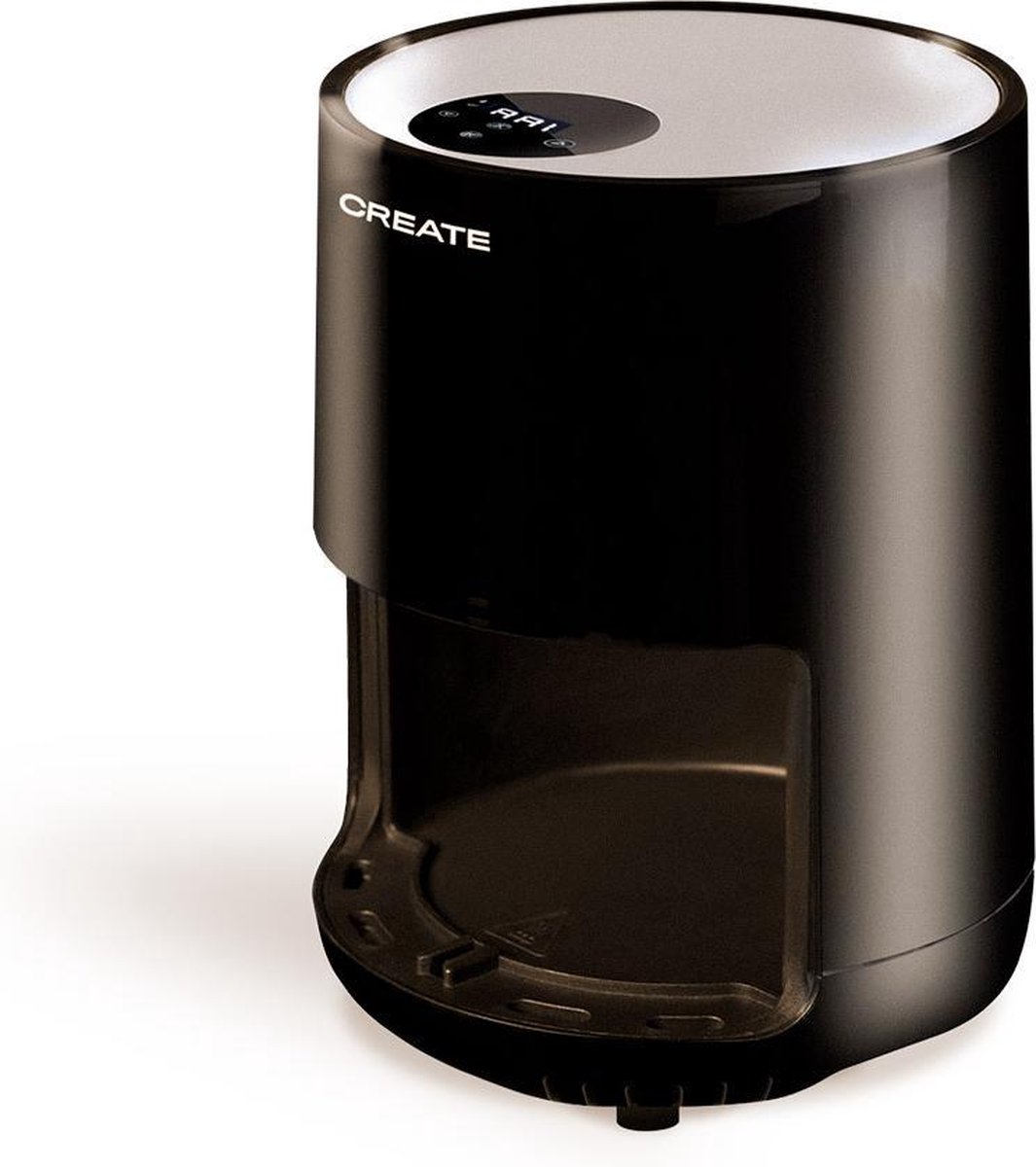 Afbeelding 2 van CREATE - Heteluchtfriteuse 1,5L 2 porties met extra knapperig resultaat - 80ºC tot 200ºC - Zwart- AIR FRYER