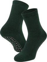 Basset - Anti Slip - Sokken - Donker Groen - Maat 39/42 - 92 % Katoen -