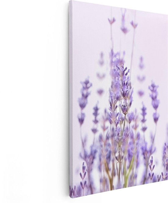 Artaza Canvas Schilderij Paarse Lavendel Bloemen - 40x60 - Poster Foto op Canvas - Canvas Print
