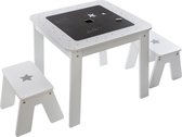 3-delige Kindertafel set Boy met stoelen 57x57x51cm - Wit