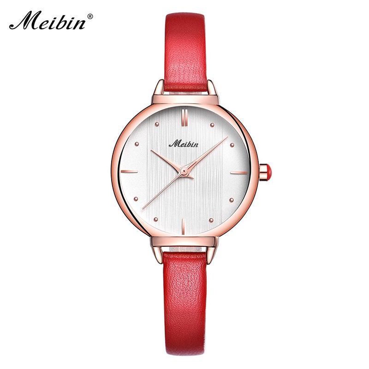 Longbo - Meibin - Dames Horloge - Rood/Rosé/Wit - 31mm