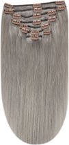 Remy Human Hair extensions Double Weft straight 16 - Silver Grey#