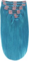 Remy Human Hair extensions Double Weft straight 18 - Turquoise#