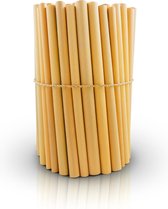 Herbruikbare Bamboe Rietjes | 50 Rietjes 14cm | Bulk | Sterk & Duurzaam | Cocktail Rietjes | Biologisch Afbreekbaar & Milieuvriendelijk | Vaatwasserbestendig | Bambaw