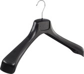 De Kledinghanger Gigant - 50 x Mantel / kostuumhanger kunststof zwart met schouderverbreding, 49 cm
