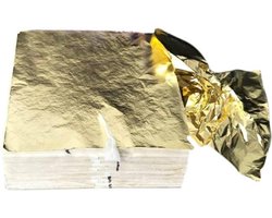 Bladgoud - Imitatie Bladgoud – Grote Vellen Bladmetaal - Goud - 16*16CM - 100 Vellen