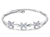 Armband dames | armband dames 925 zilver | zilveren dames armband | Zirkonia stenen armband met bloemen | cadeau voor vrouwen | kerstcadeau voor vrouwen | schoencadeautje sinterklaas