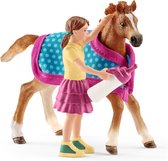 Schleich Horse Club - Veulen met deken - Speelfiguur - Kinderspeelgoed voor Jongens en Meisjes - 5 tot 12 jaar - 42361