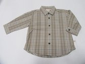 noukie's , jongen , overhemd , geruit , beige , ecru  , 12 maand 80