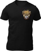 King Cat - Teddy The Gangster - Heren T-Shirt - Getailleerd - Katoen - Ronde Hals