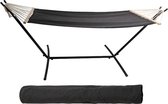 Hangmat MET STANDAARD - ZINAPS katoenen hangmat met metalen frame (grijs) (WK 02129)