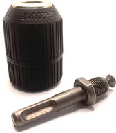 Bried Snelspanboorkop 2,0-13 mm –Snelspanboorhouder – Snelspan boorkop incl. SDS-plus adapter– Boorhouder met SDS-Plus 1/2 – 20UNF