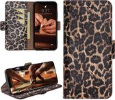 Bouletta iPhone 13 Lederen BookCase Hoesje - Smooth Leopard