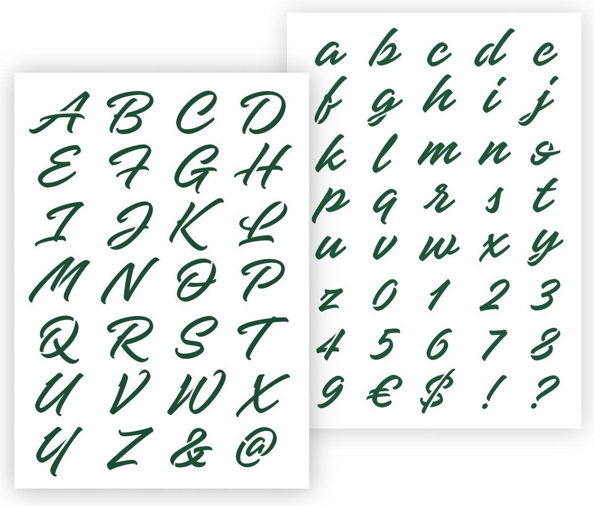 QBIX Lettersjabloon Sierletters A3 Formaat Kunststof - Hoogte letters 3-4cm - QBIX