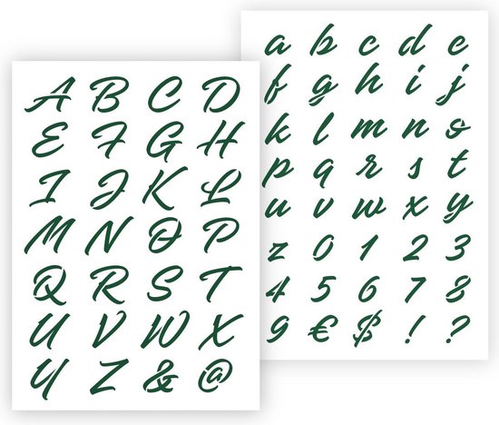 QBIX Lettersjabloon Sierletters A3 Formaat Kunststof - Hoogte letters 3-4cm