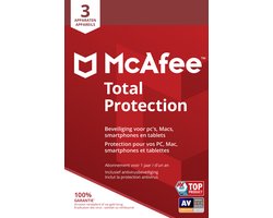 McAfee Total Protection - Multi-Device - 3 Apparaten - 1 Jaar - Nederlands / Frans - Windows / Mac