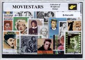 Filmsterren – Luxe postzegel pakket (A6 formaat) - collectie van 50 verschillende postzegels van Filmsterren – kan als ansichtkaart in een A6 envelop. Authentiek cadeau - kado - geschenk - kaart - film - monroe - jackson - elvis - chaplin - celebs