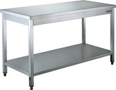 Saro Roestvrijstalen tafel, met onderblad - 600 mm diepte, 700 mm  | 600-1105