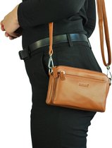 Buono Leather Dames Clutch Cognac