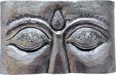 Houten decoratie paneel – Boeddha ogen zilver 40 cm | Inspiring Minds