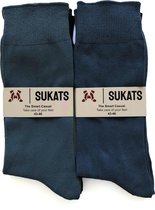 Sukats® Smart Casual Sokken - Katoenen Sokken - 100% Katoen - Meerdere Maten - 6 Paar - Blauwtinten - Maat 43-46