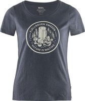 Fjällräven Fikapaus T-shirt - Women's - Navy Blue - Outdoorshirt - Bio Katoen & Gerecycled Polyester