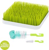 A Tiny Lovely Planet® - Baby Flessen Droogrek - Flesvoedingsaccessoires - Afdruiprek Flessendroogrek Gras - Incl Gratis Flessenborstel - Groen