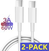 2x USB-C naar USB-C kabel - 1M - Geschikt voor USB-C Stekker / Adapter - Snellaadkabel Samsung S21 / S21FE / S21 Plus / S21 Ultra / A52 / A72 / A53 / A73 / A51 / A50 / A11 / A12 / A21 / A21s 