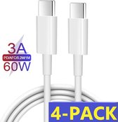 4x USB-C naar USB-C kabel - 1M - Geschikt voor USB-C Stekker / Adapter - Snellaadkabel Samsung S21 / S21FE / S21 Plus / S21 Ultra / A52 / A72 / A53 / A73 / A51 / A50 / A11 / A12 / A21 / A21s 