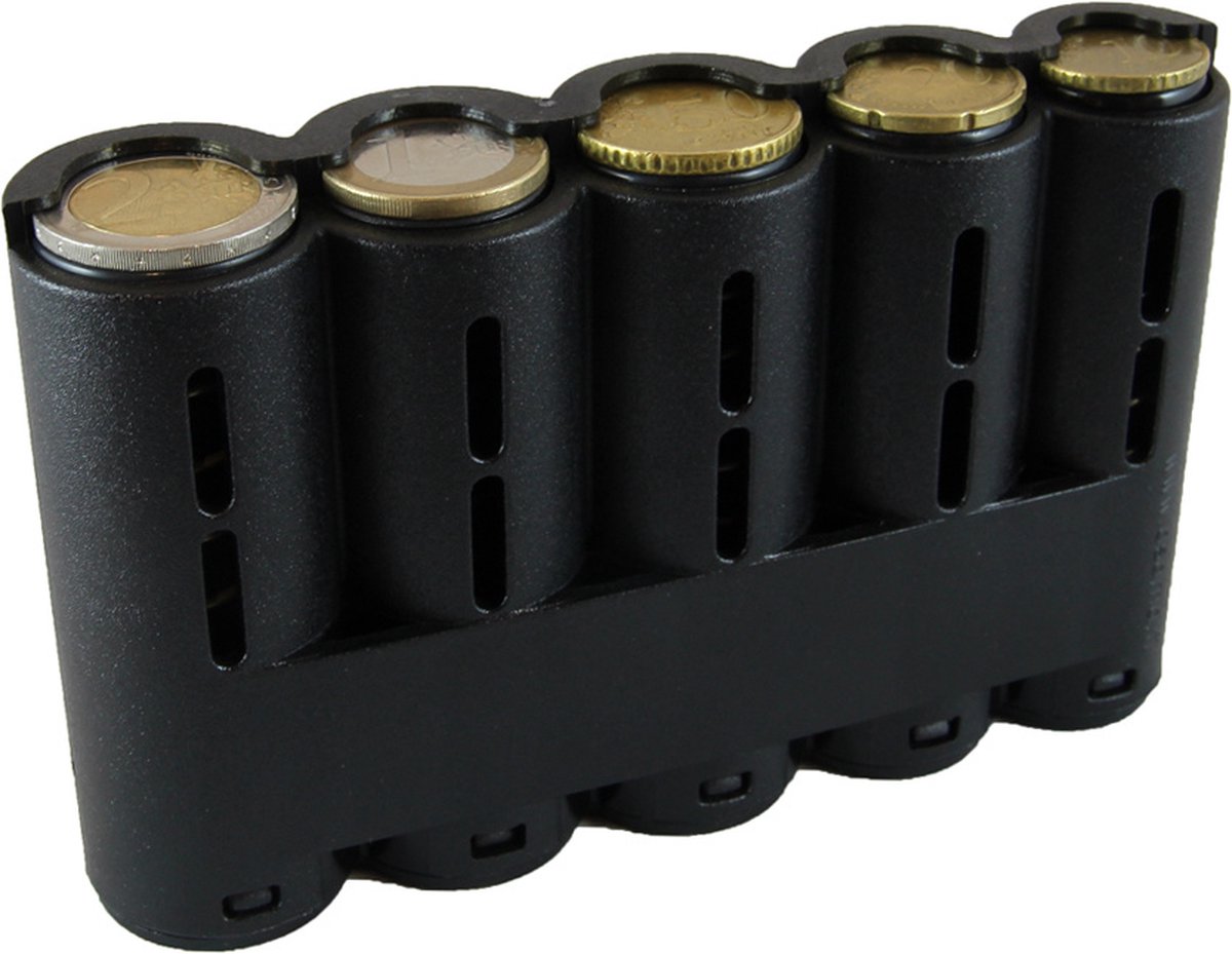 Houtkamp Horeca Eurokit Munthouder - 5 tubes - Zwart