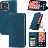 Voor iPhone 13 Pro Max Retro Skin Feel Business Magnetische Horizontale Flip Leather Case Met Houder & Kaartsleuven & Portemonnee & Fotolijst (Blauw)