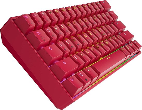 toetsenbord| gamingtoetsenbord| 61 toetsen Multi Color RGB Verlichte LED Backlit Bedraad Programmeerbaar voor PC/Mac Gamer (Gateron Optisch Rood,…