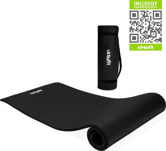 Fitnessmat - VirtuFit NBR Yogamat - Met Draagkoord - 180 x 60 x 1,5 cm - Inclusief trainingsvideo