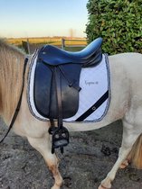 Dressuur zadeldek Zwart/Zilver - COB - Dekje- Handmade - Zwart - Zilver  - Recreactie - Wedstrijd - Paard - pony - dressuur