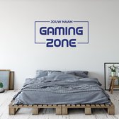 Muursticker Gaming Zone Met Naam - Donkerblauw - 120 x 60 cm - baby en kinderkamer naam stickers