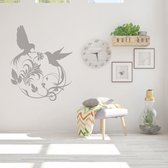 Muursticker Vogels -  Zilver -  60 x 73 cm  -  slaapkamer  woonkamer  dieren - Muursticker4Sale