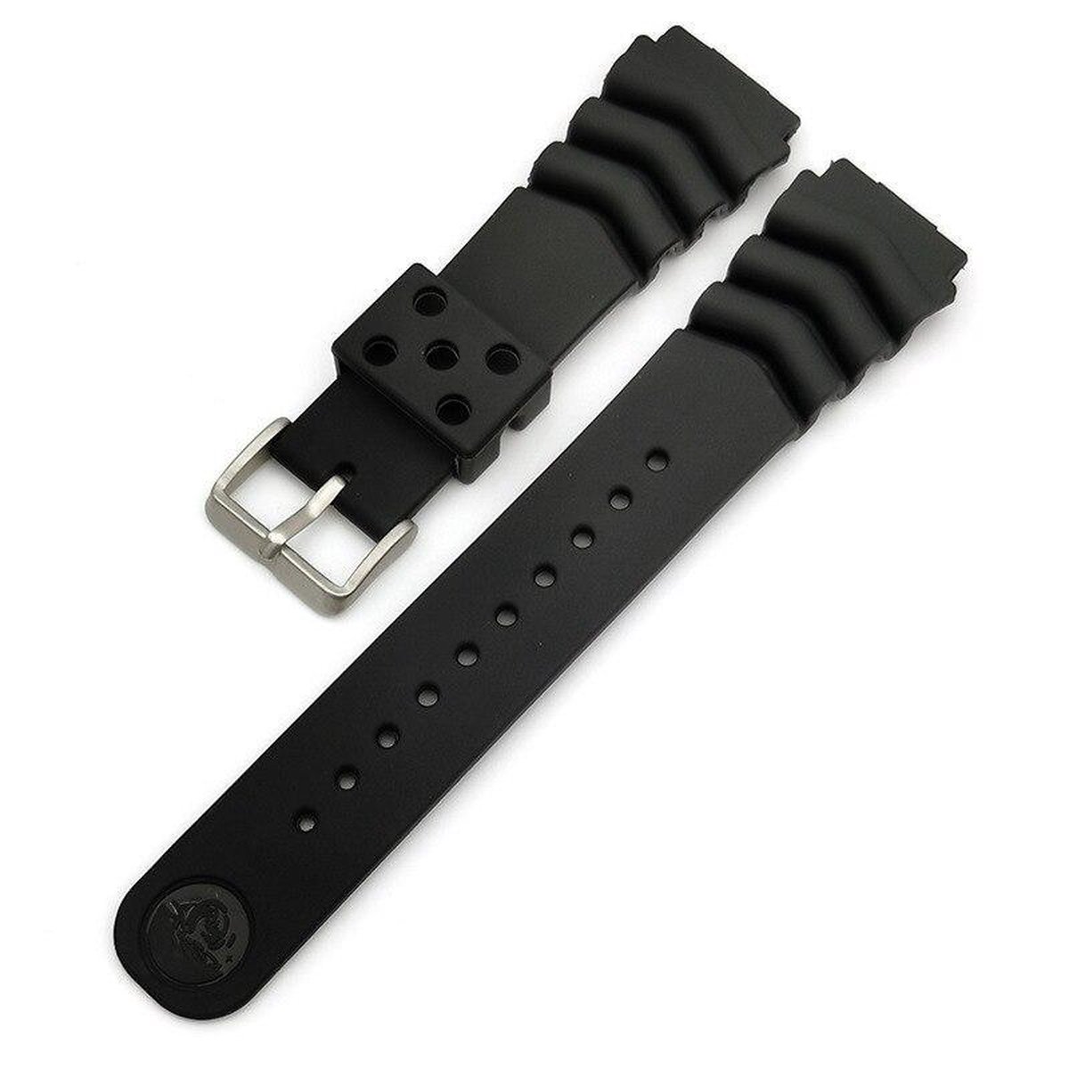 18mm Rubber Siliconen horlogeband zwart passend op Seiko Citizen 18 mm armband Bandje - Horlogebandje horlogeband