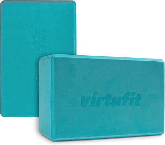 VirtuFit Premium Yoga Blok Duopack - Anti-slip - EVA Foam - Ocean Green