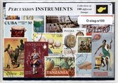 Slaginstrumenten – Luxe postzegel pakket (A6 formaat) : collectie van 100 verschillende postzegels van slaginstrumenten – kan als ansichtkaart in een A6 envelop - authentiek cadeau