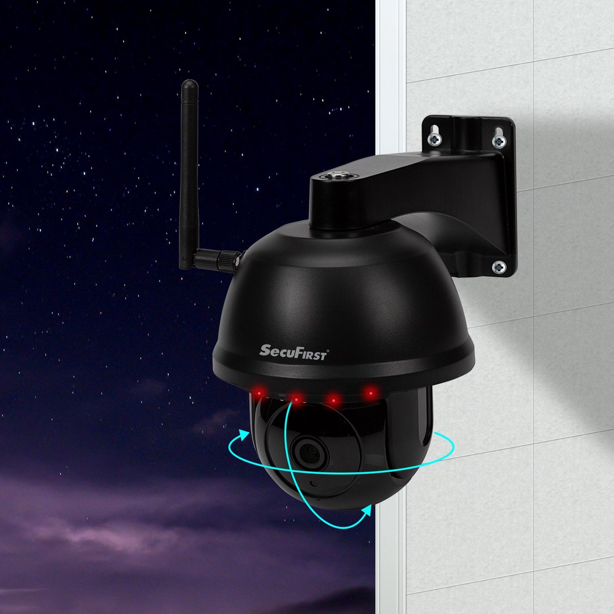 Afbeelding 3 van SecuFirst CAM214Z met 128GB opslag Dome Camera zwart - IP Camera draai- en kantelbaar voor buiten - FHD 1080P