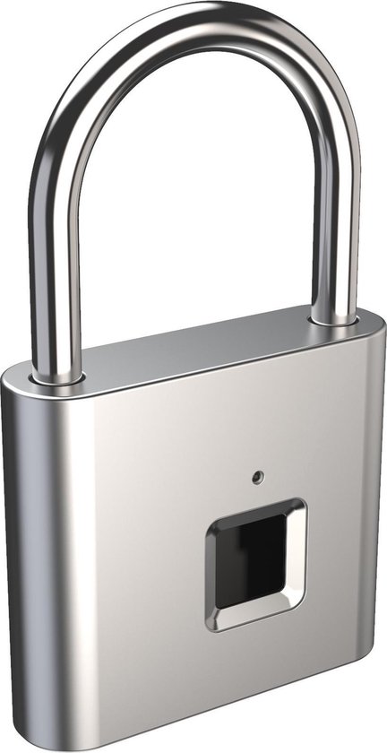 Idonic Biometrisch Hangslot Grijs - Ontgrendel met vingerafdruk - Outdoor & Indoor - IP67 waterdicht - Fitness slot - Idonic