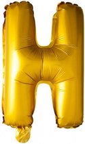 folieballon Letter H 41 cm goud