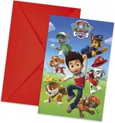 uitnodigingen met envelop Paw Patrol 6 stuks 14 cm