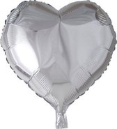 folieballon hartvorm 18 cm zilver