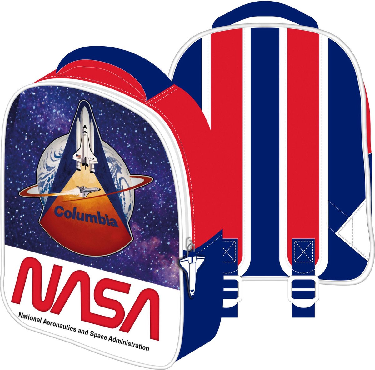 Nasa Rugzak Junior 26 X 32 Cm Polyester Blauw/wit/rood