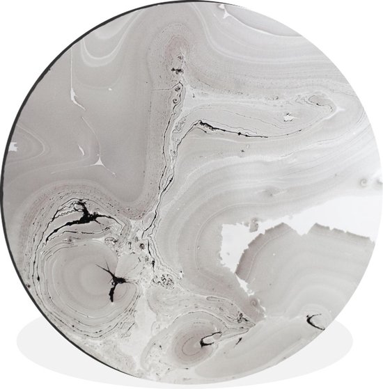 WallCircle - Wall Circle - Wall Circle - Marbre - Luxe - Grijs - Wit - Aluminium - Dibond - 60x60 cm - Intérieur et Extérieur