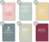 Matriks Cards | Verjaardagskaarten | set van 18 stuks | met leuke en originele tekst | enkele kaarten A6