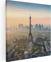 Artaza Canvas Schilderij Skyline Van Parijs Met De Eiffeltoren - 60x60 - Foto Op Canvas - Canvas Print